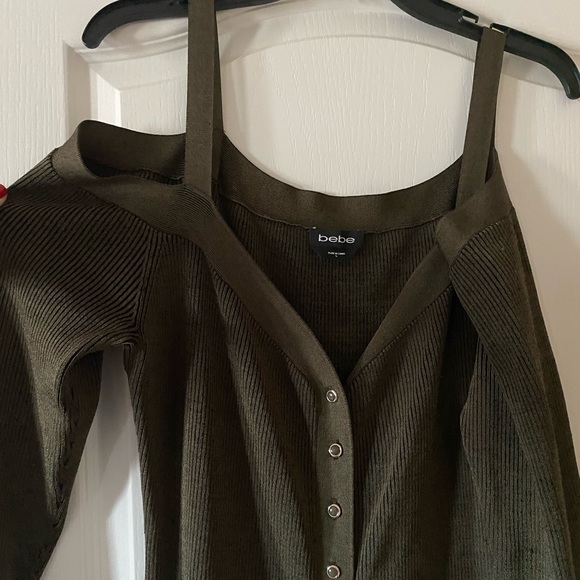 Bebe long sleeve button up sweater dress - Picture 2 of 5